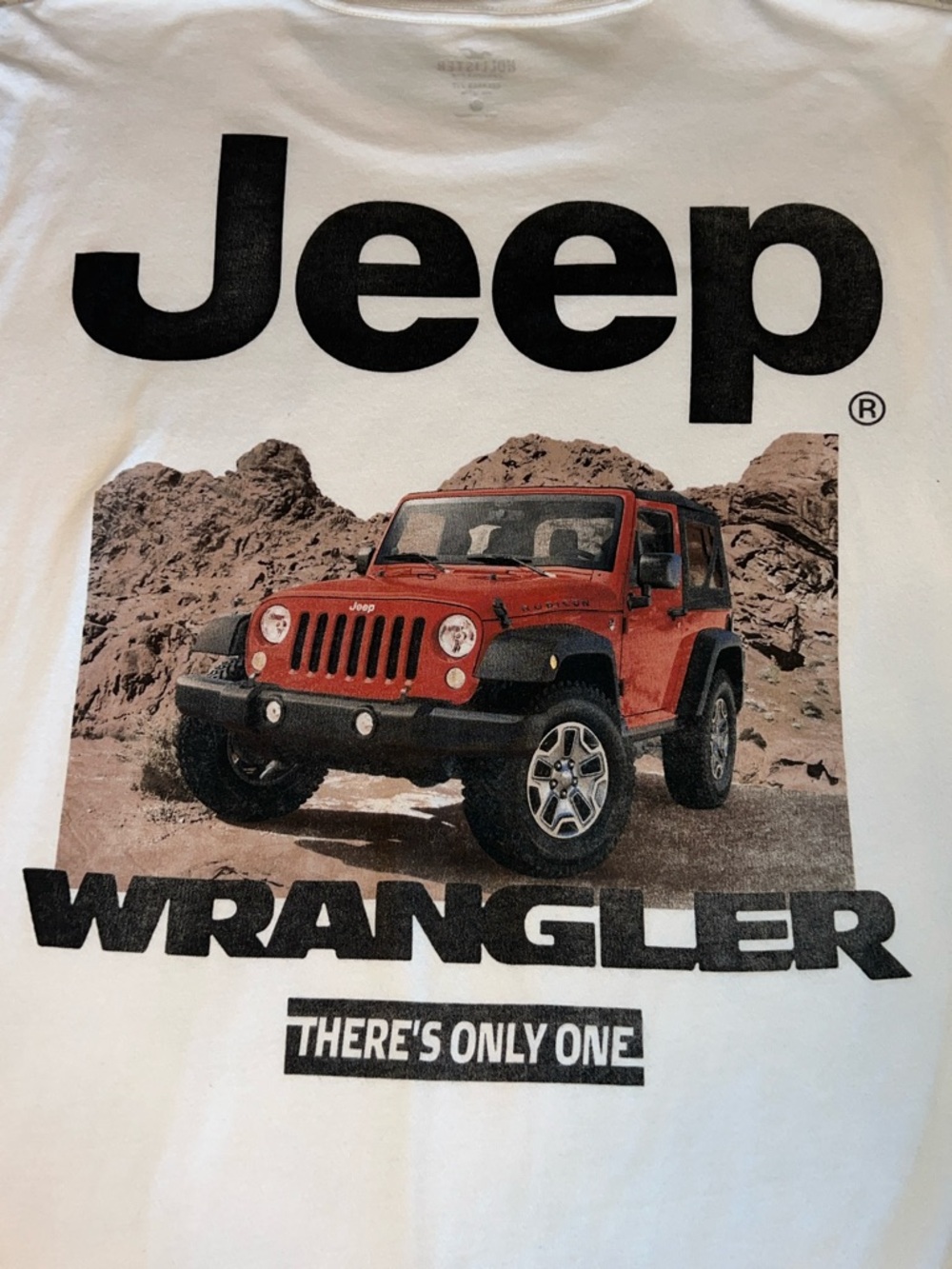 Hollister Jeep White Short Sleeve Tee with Black Logo